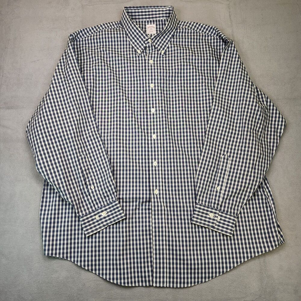 Brooks Brothers 346 Button Down Shirt Men's‎ 2XL Plaid Long Sleeve Non-Iron